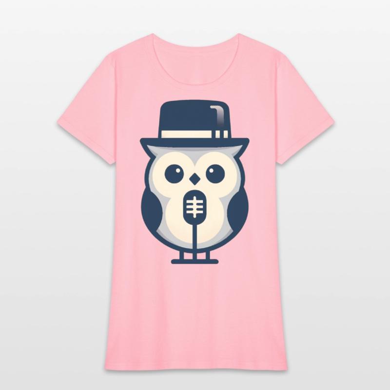 Owl Jolson Singing Jazz in Minimalist Style