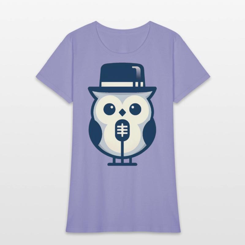 Owl Jolson Singing Jazz in Minimalist Style