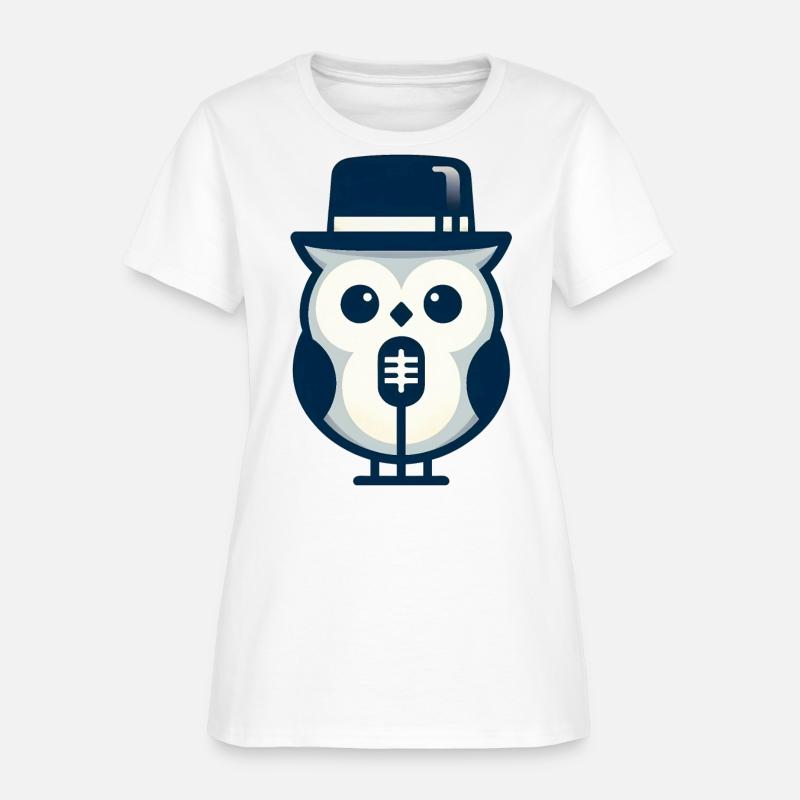 Owl Jolson Singing Jazz in Minimalist Style