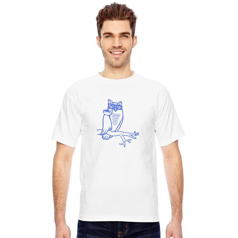 Owl pipe smoking old wise grandpa branch tree cute