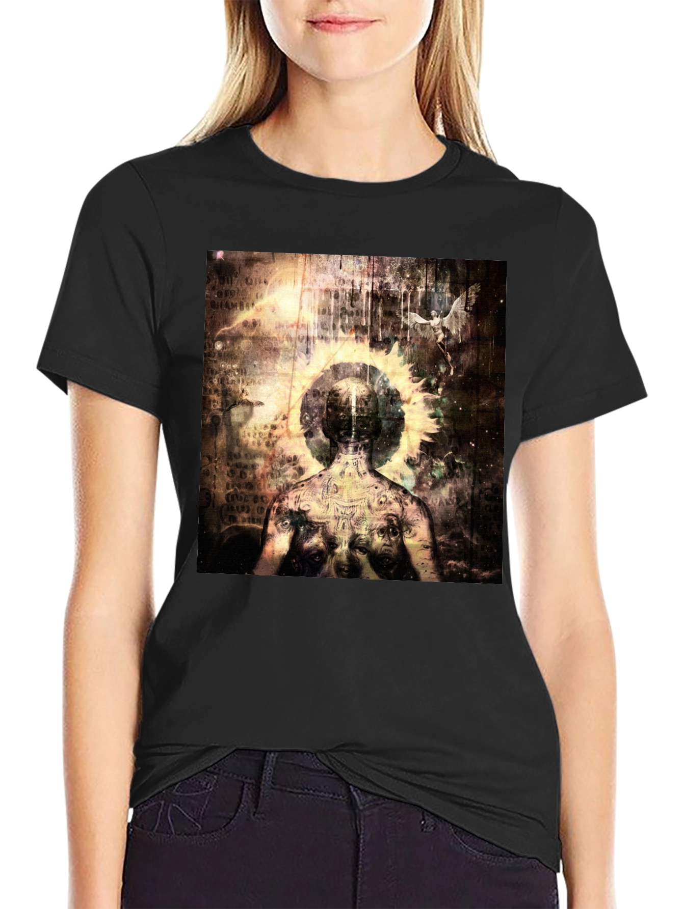 Abstract Art Graphic Tee - Black