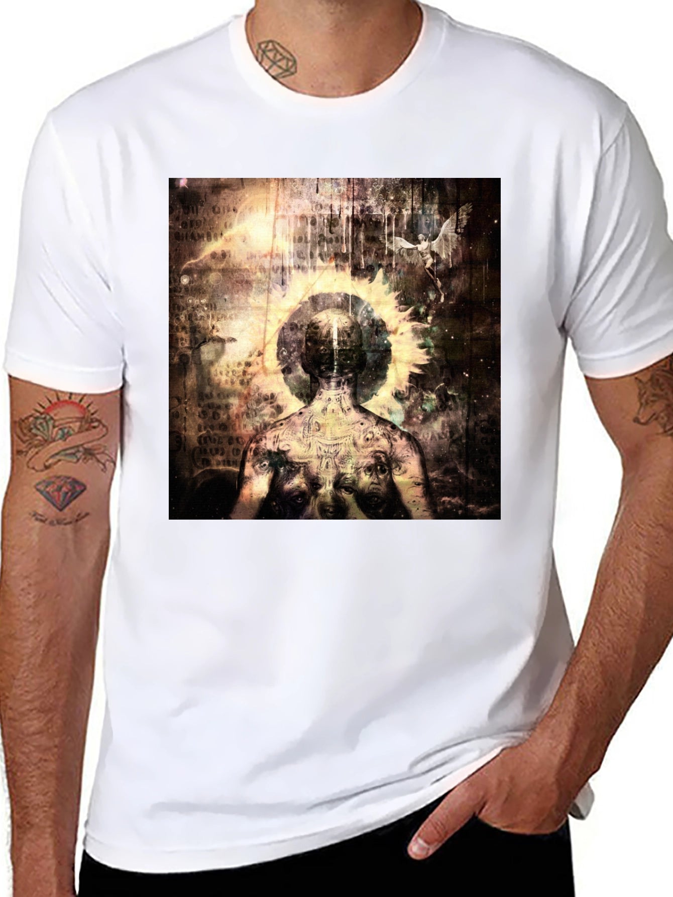 Abstract Art Graphic Tee - Black
