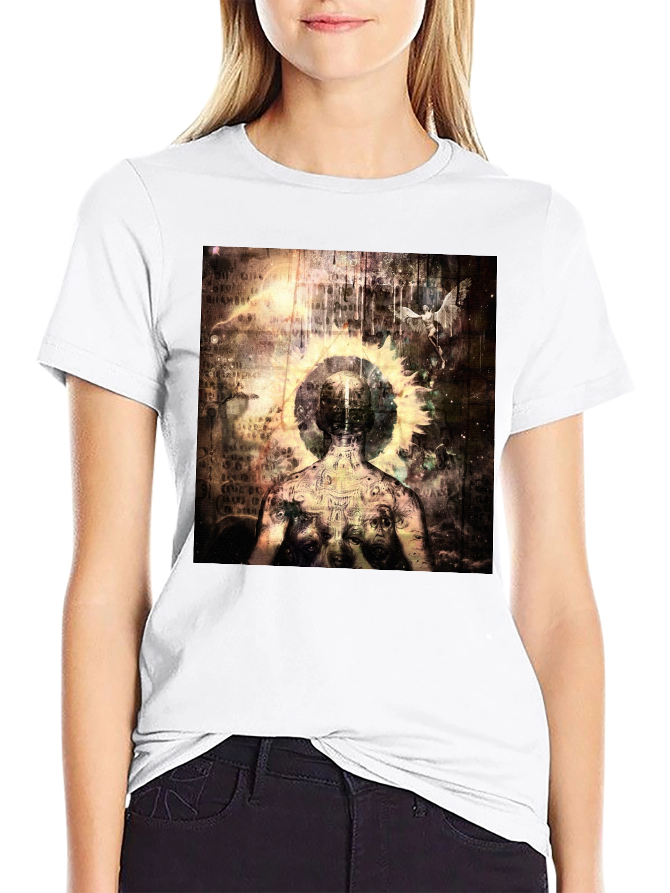 Abstract Art Graphic Tee - Black