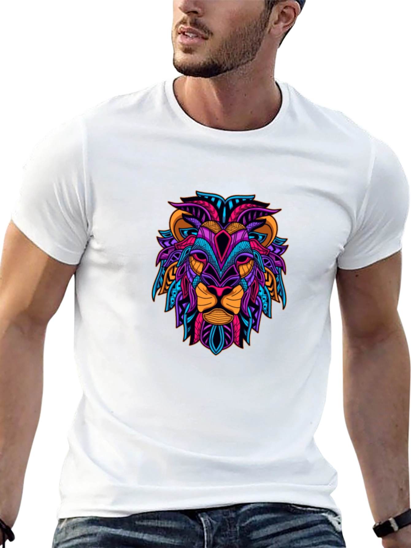 Vibrant Lion Graphic Tee - Bold Style