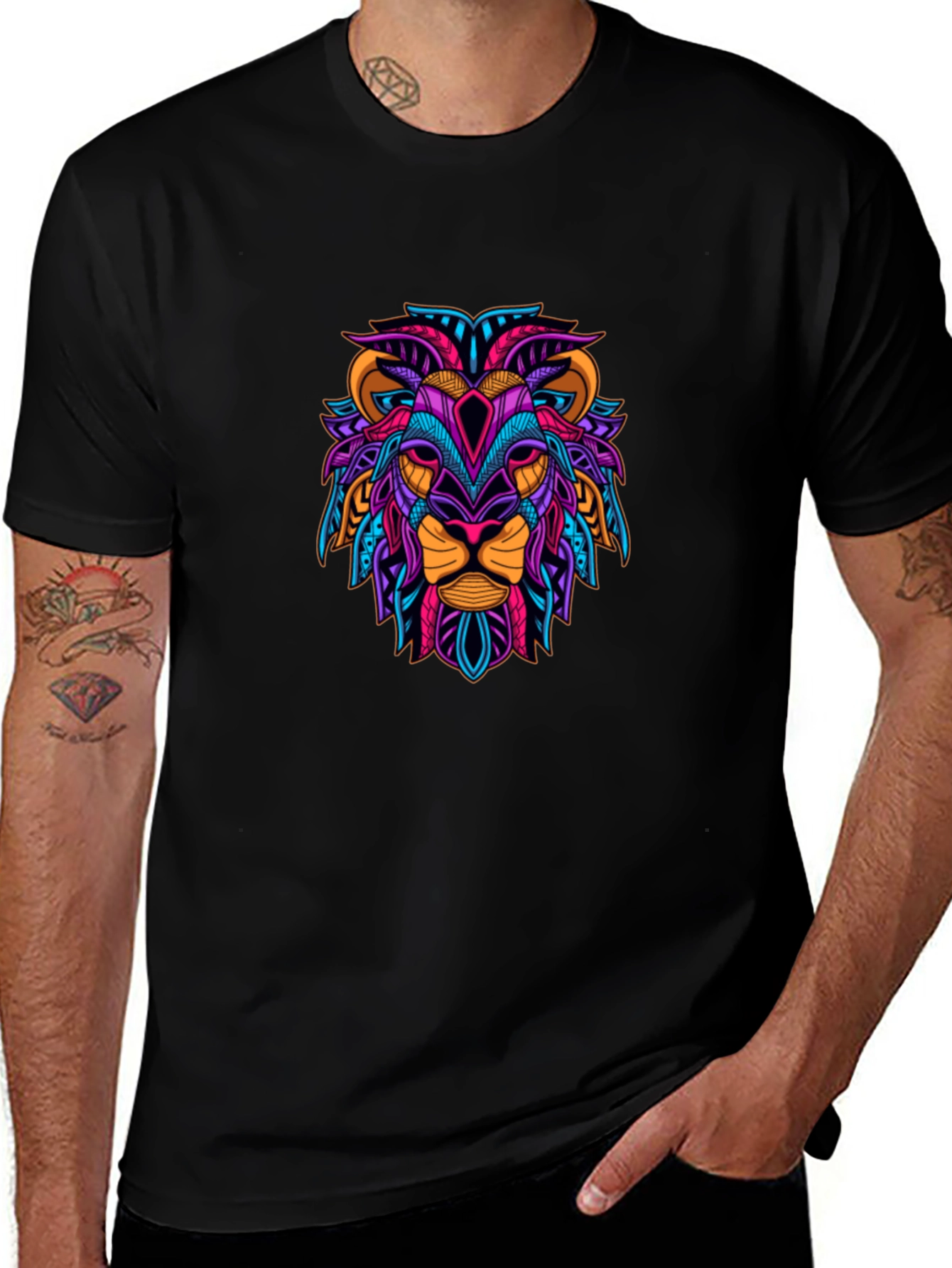 Vibrant Lion Graphic Tee - Bold Style