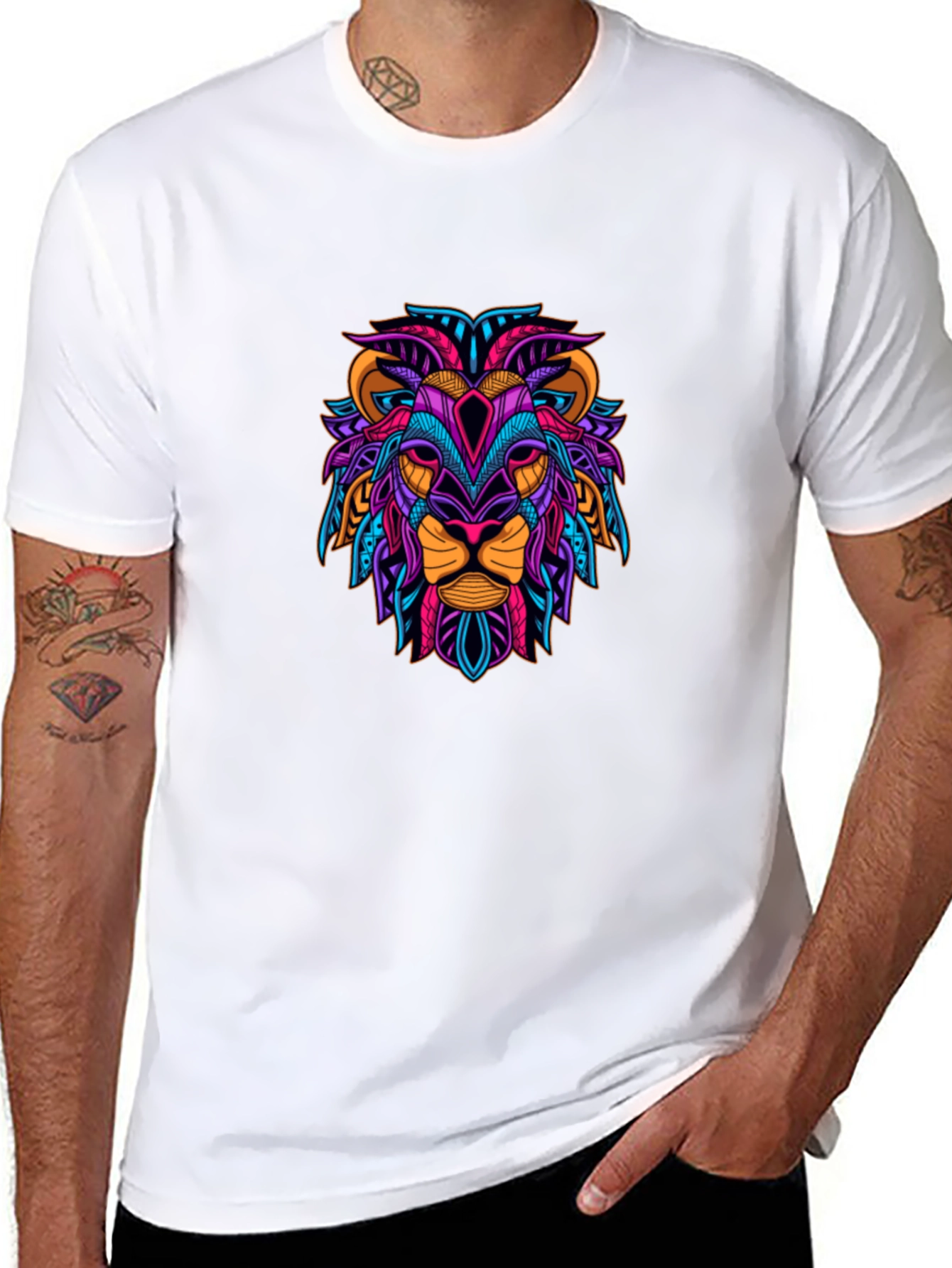 Vibrant Lion Graphic Tee - Bold Style