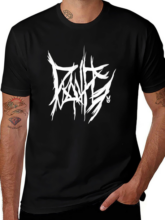 Black T-Shirt with White Graphic