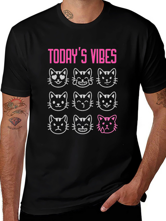 Todays Vibes Cat Emoji T-Shirt
