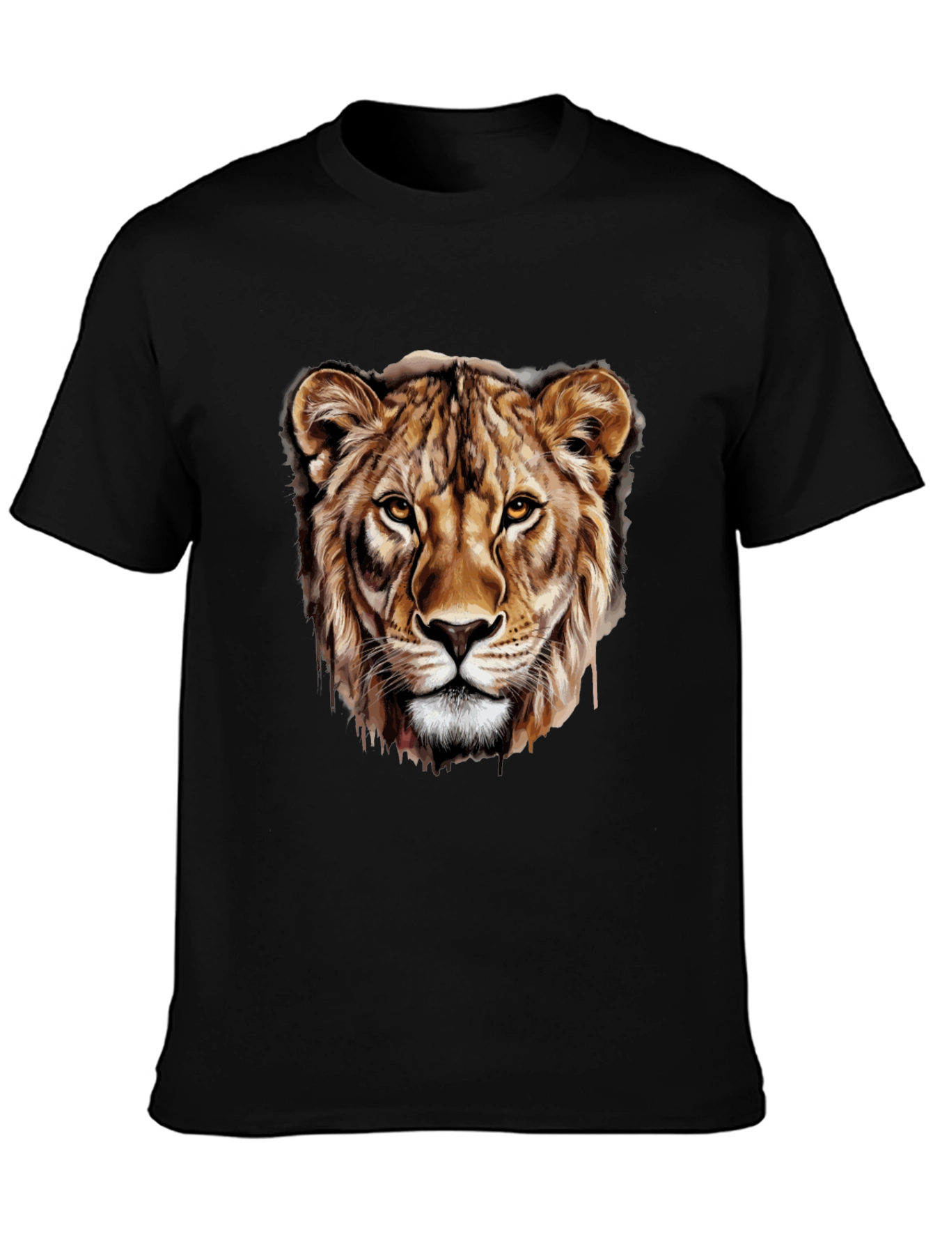Lion Head Graphic Black T-Shirt