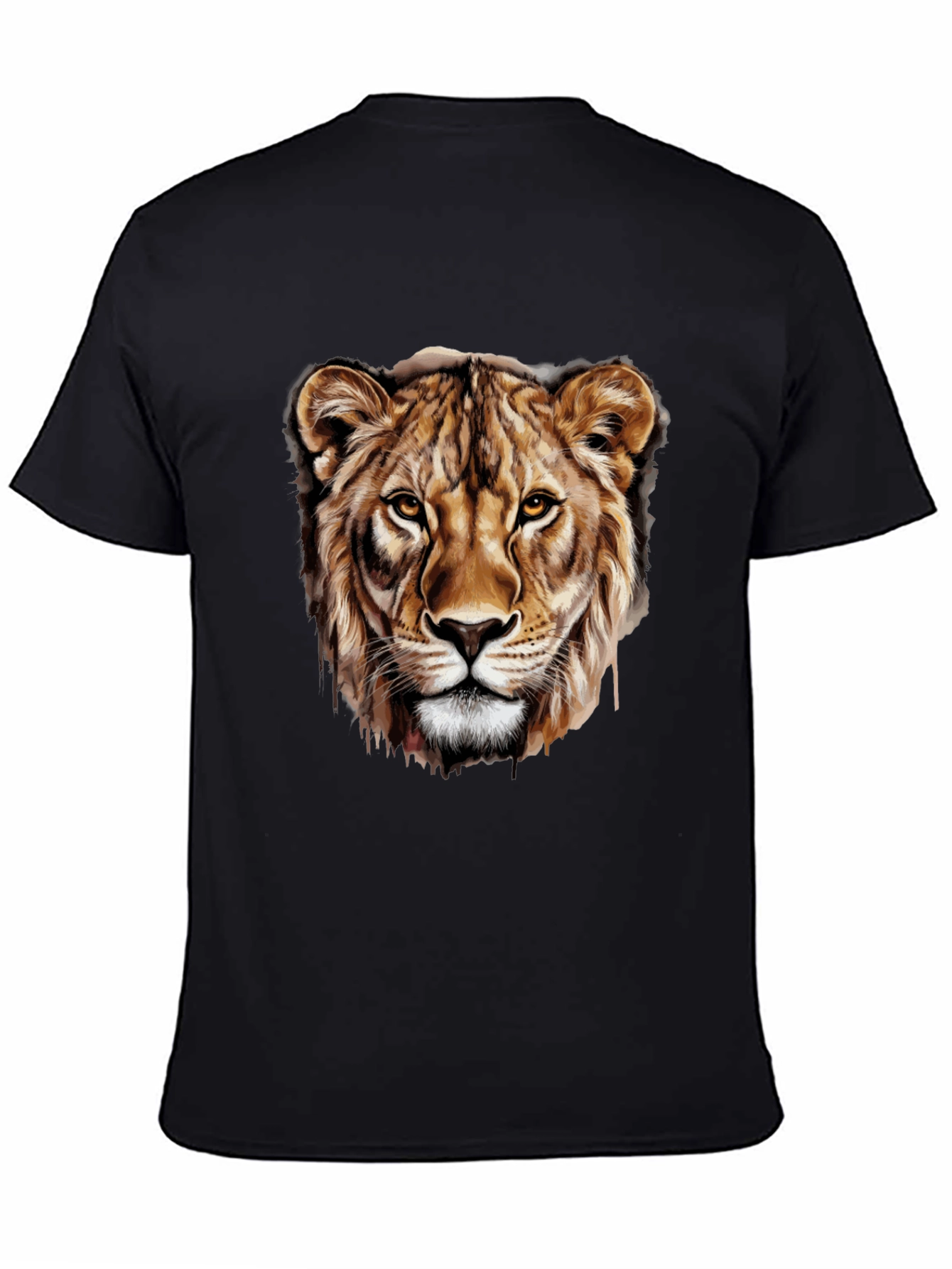 Lion Head Graphic Black T-Shirt
