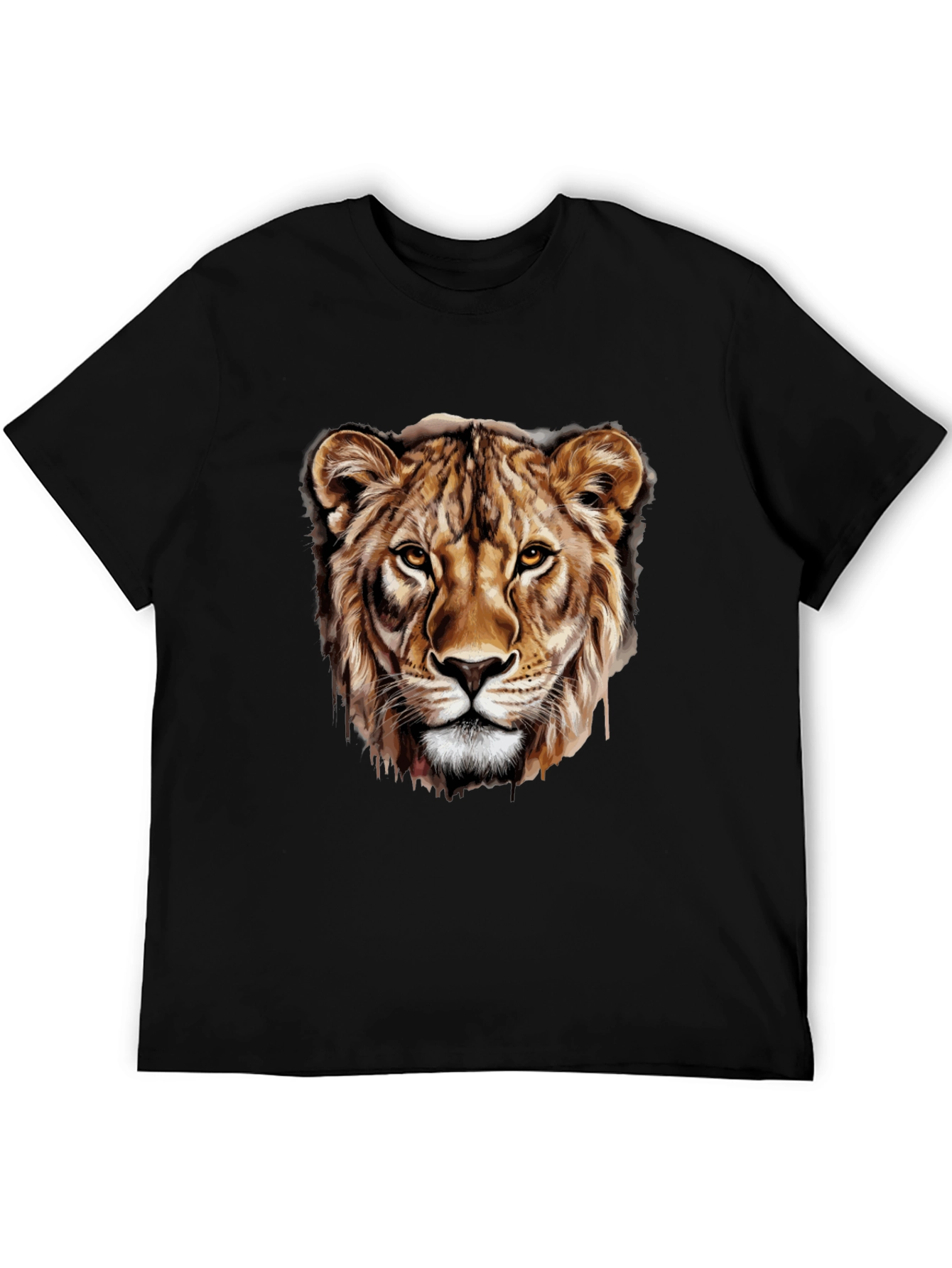 Lion Head Graphic Black T-Shirt