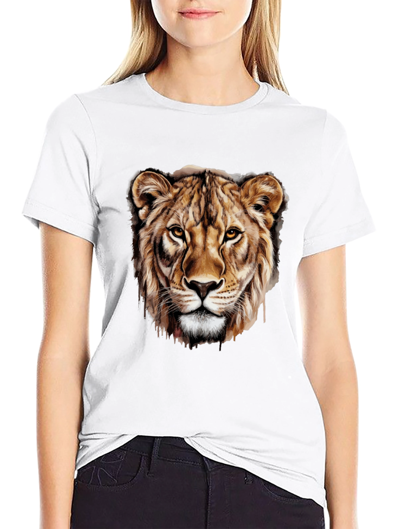 Lion Head Graphic Black T-Shirt