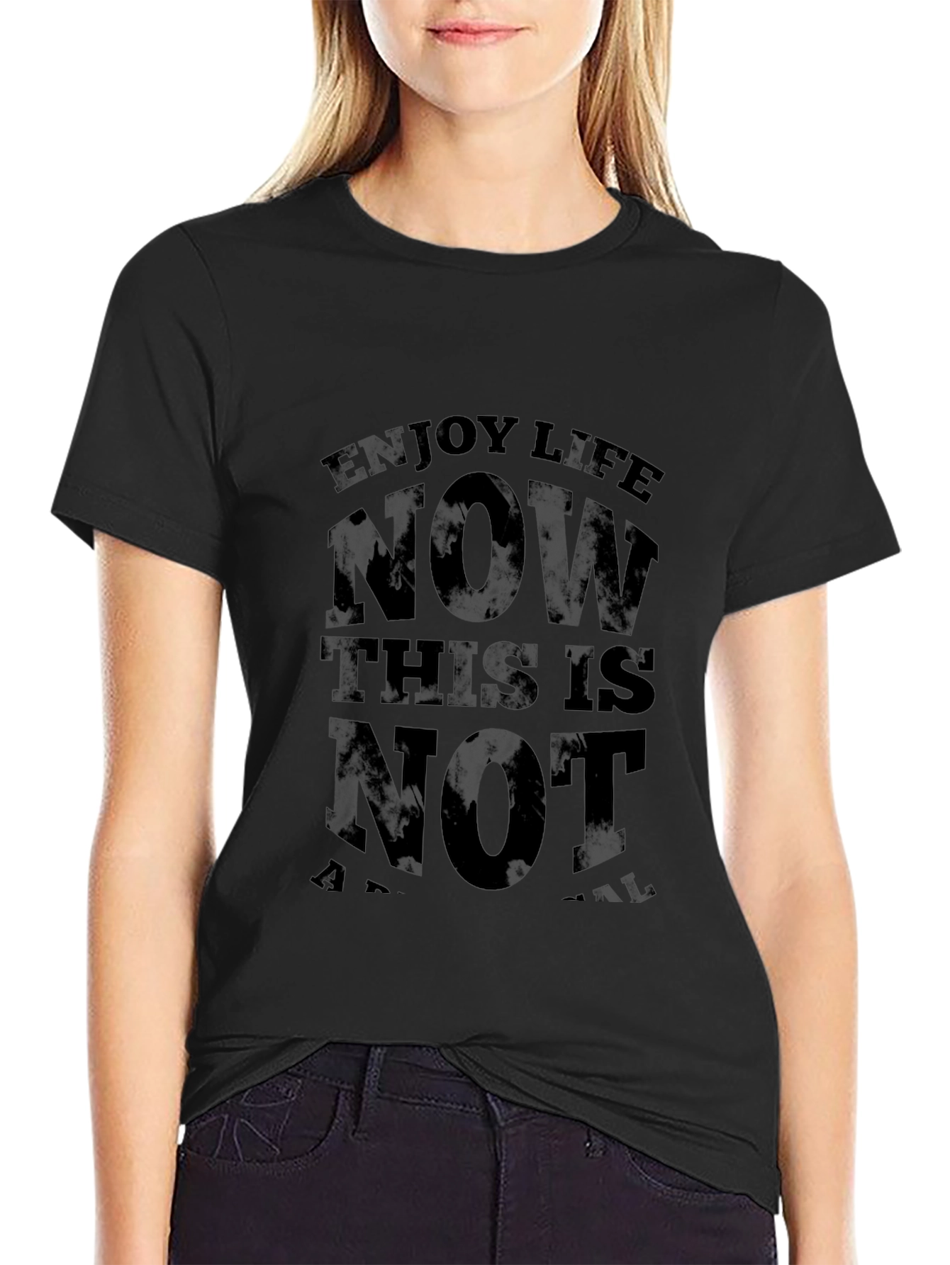 Enjoy Life Now Graphic T-Shirt - Black
