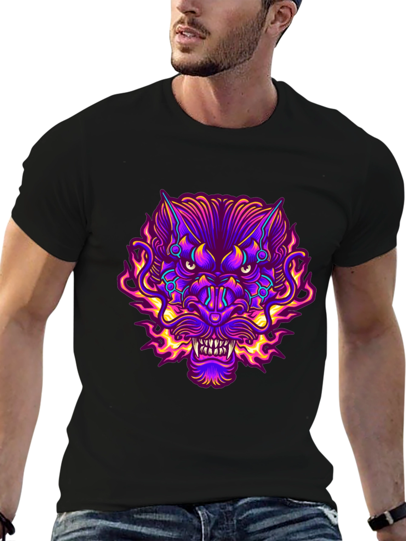 Vibrant Cyberpunk Demon T-Shirt