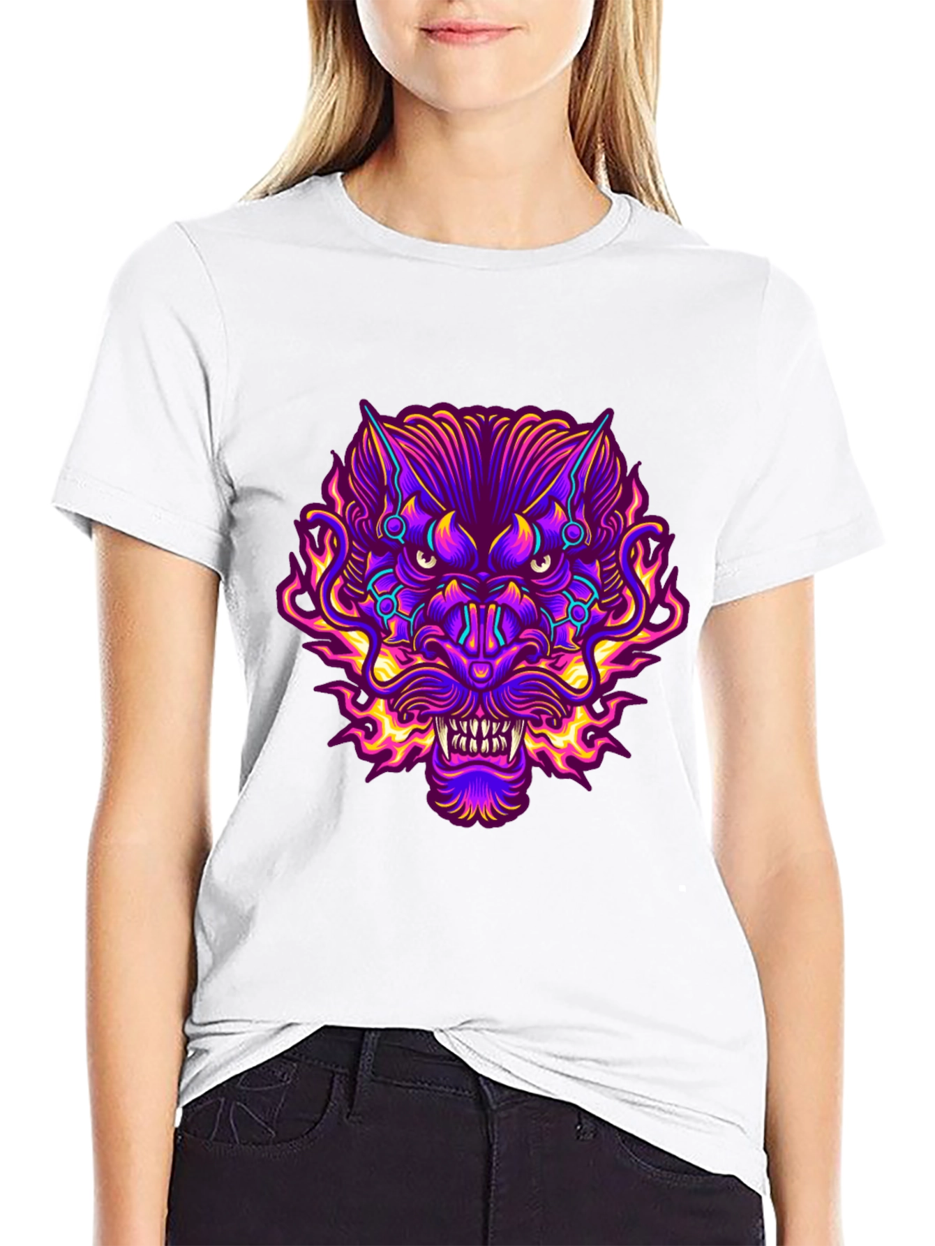 Vibrant Cyberpunk Demon T-Shirt
