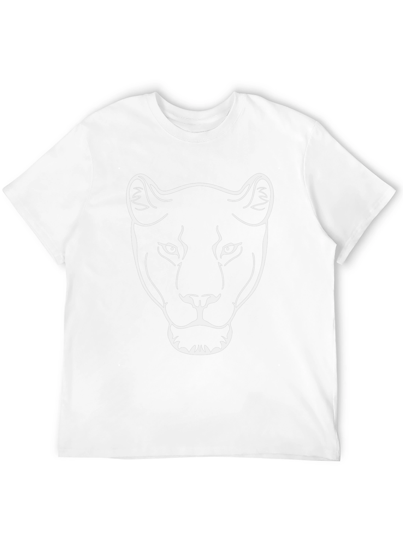 Black T-Shirt with White Lioness Graphic