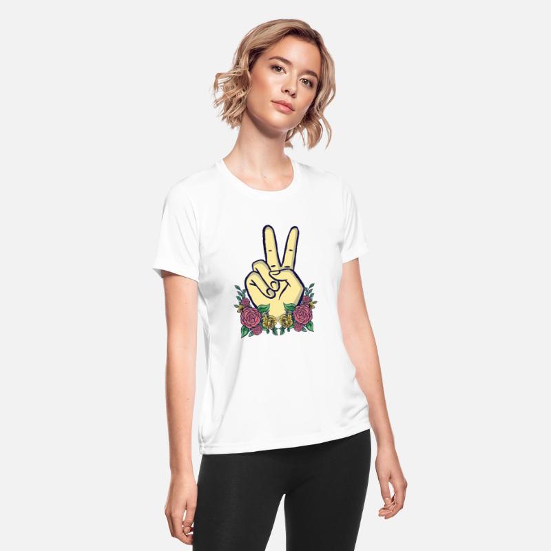 Peace Hand Sign Floral Positive Peace Lover