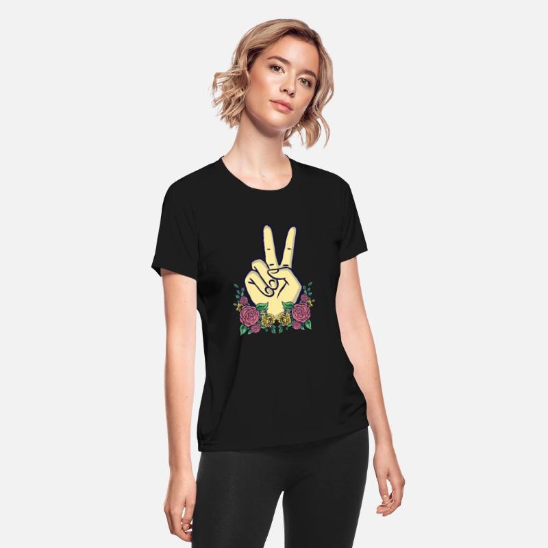 Peace Hand Sign Floral Positive Peace Lover