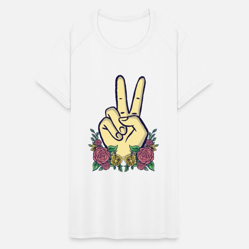 Peace Hand Sign Floral Positive Peace Lover