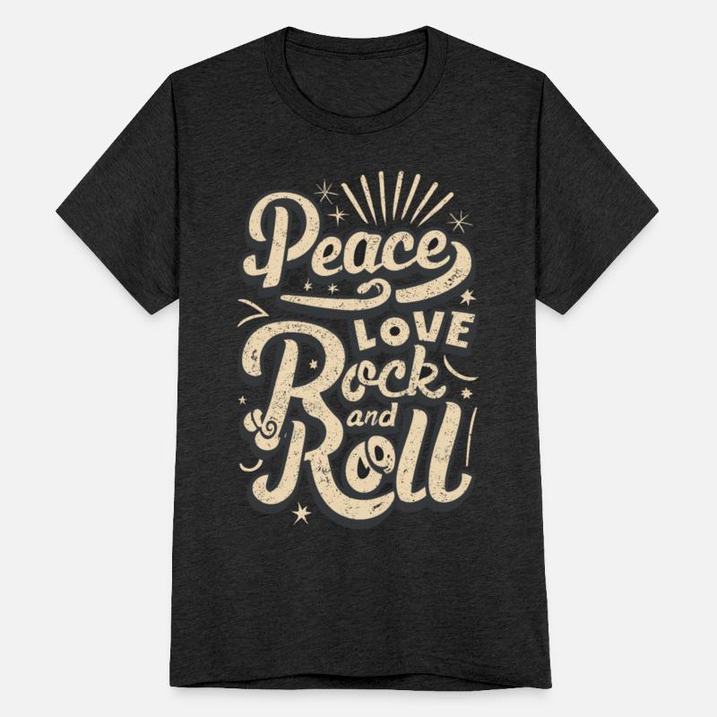 Peace Love Rock And Roll Statement Motto