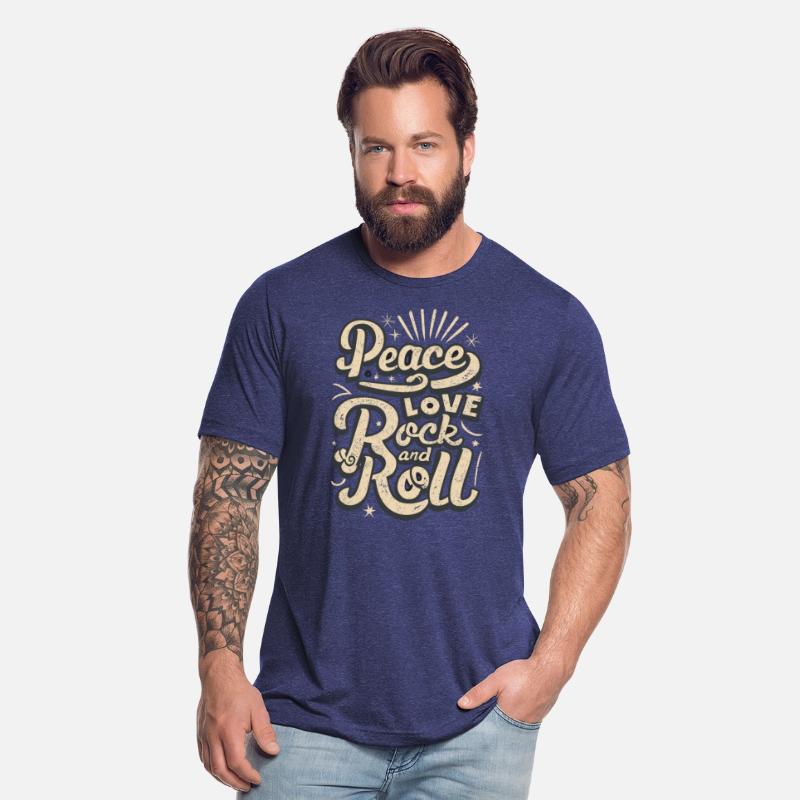 Peace Love Rock And Roll Statement Motto