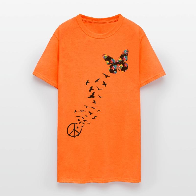 peace symbol flying birds