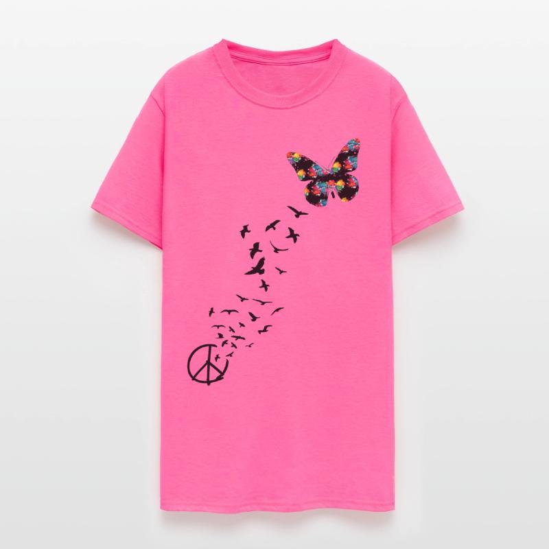 peace symbol flying birds