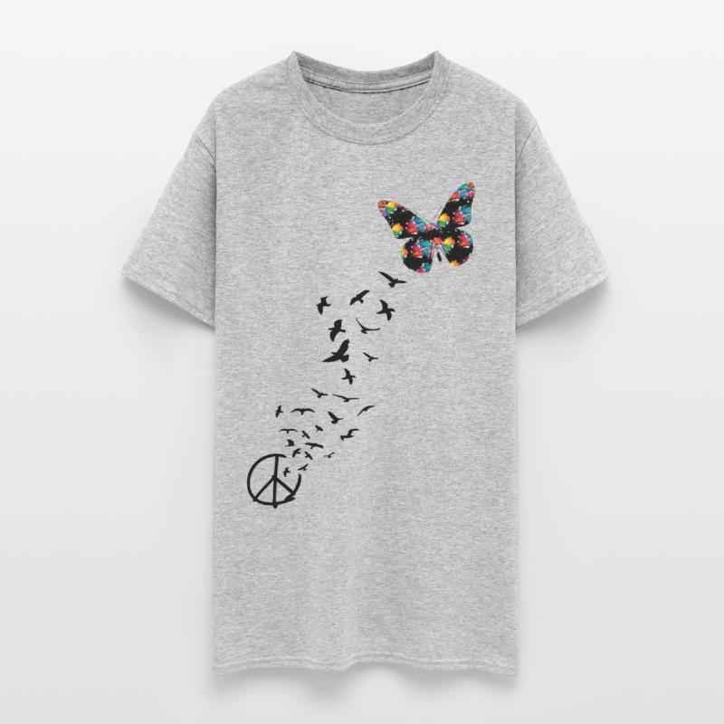 peace symbol flying birds