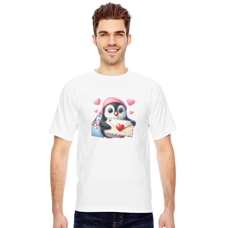 Penguin Valentine Mail with Heart
