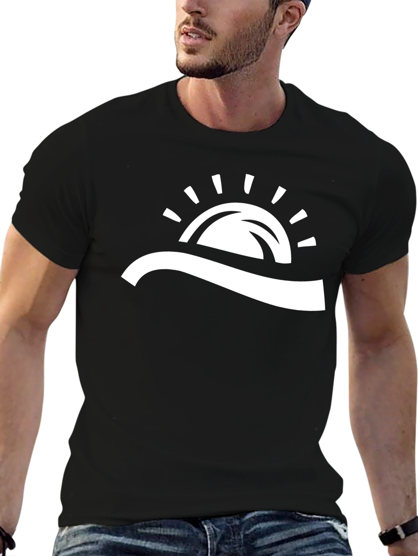 Sunrise Graphic Tee - Black Cotton Comfort