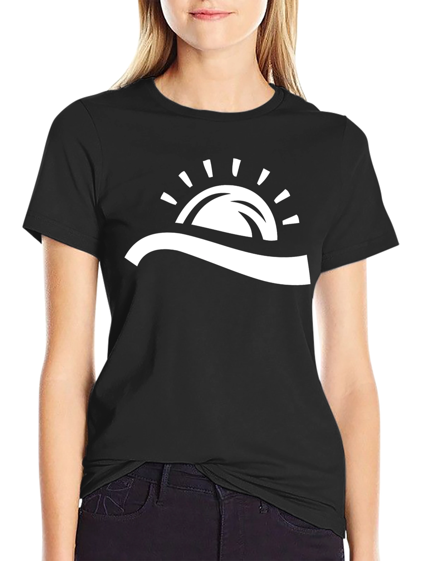 Sunrise Graphic Tee - Black Cotton Comfort