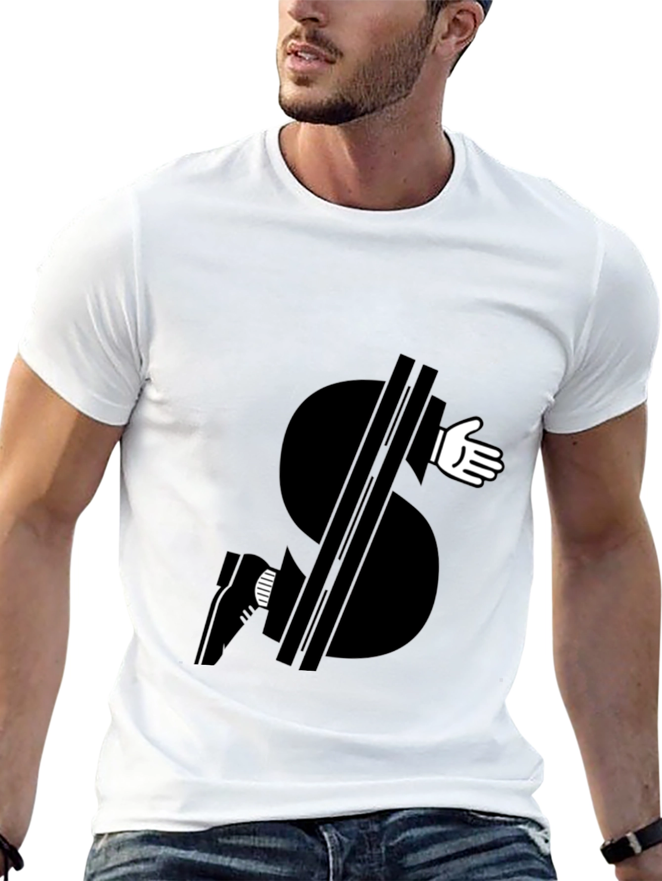 Money Grabber Graphic Tee - Black Cotton Blend