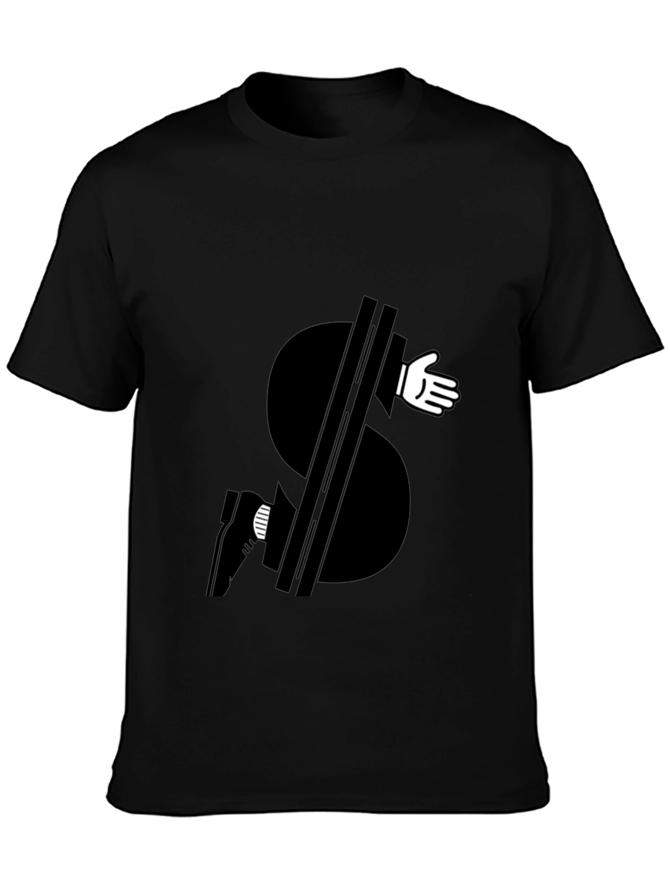 Money Grabber Graphic Tee - Black Cotton Blend