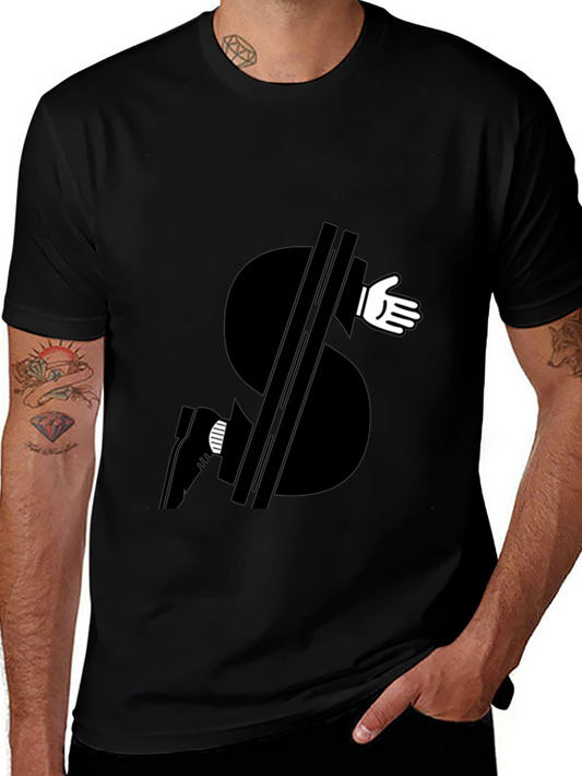 Money Grabber Graphic Tee - Black Cotton Blend