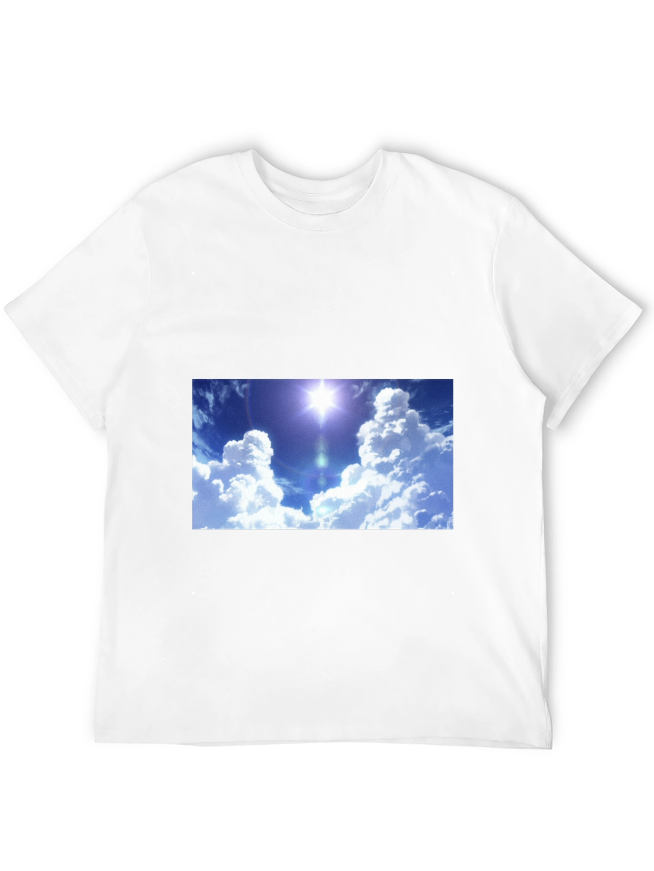 Sky Print Black T-Shirt - Relaxed Fit