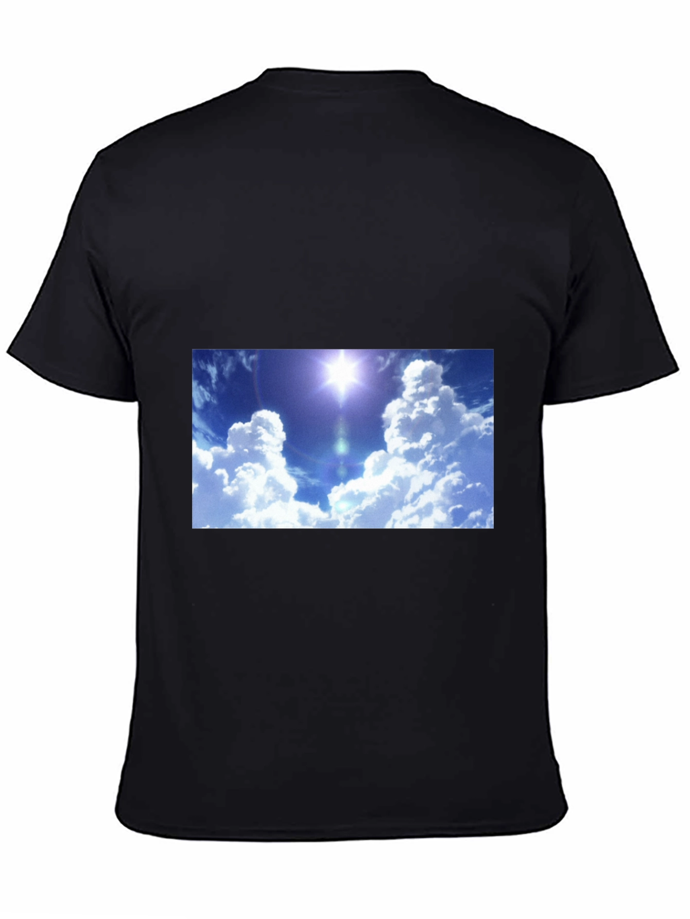 Sky Print Black T-Shirt - Relaxed Fit