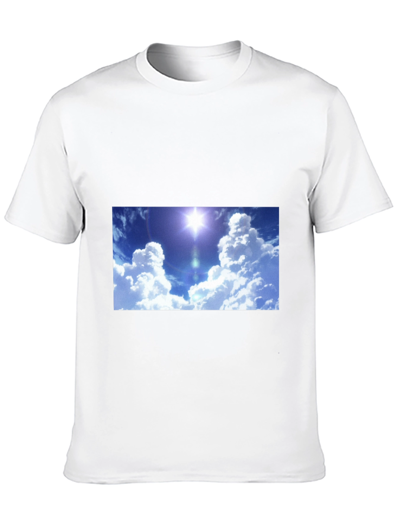 Sky Print Black T-Shirt - Relaxed Fit