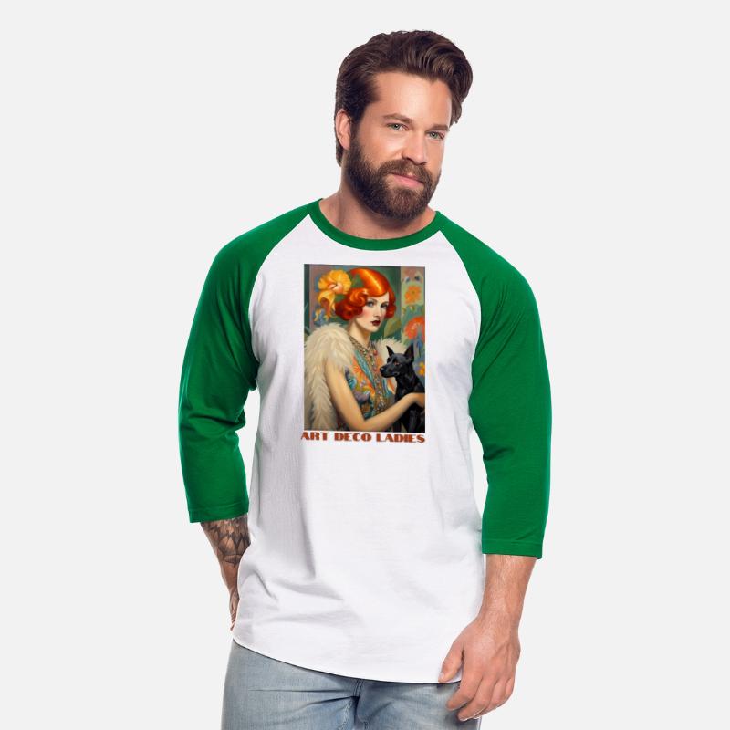 Pretty Red-Headed Flapper and Her Dog, Art Deco