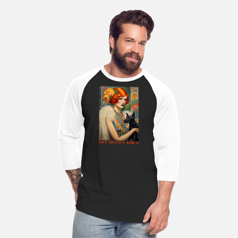 Pretty Red-Headed Flapper and Her Dog, Art Deco