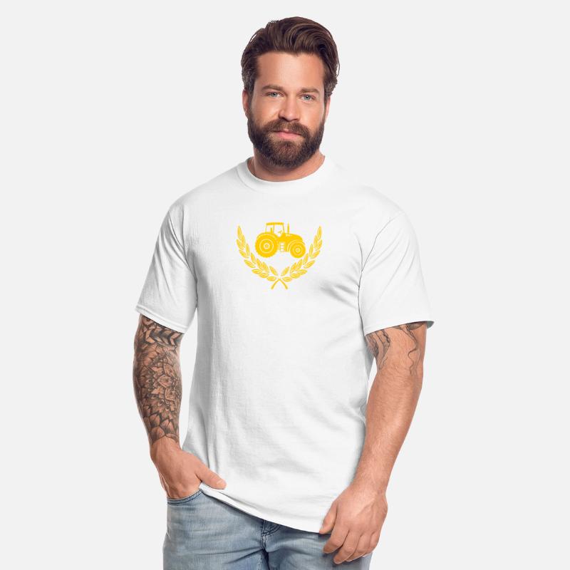 Proud farmer in laurel wreath gold