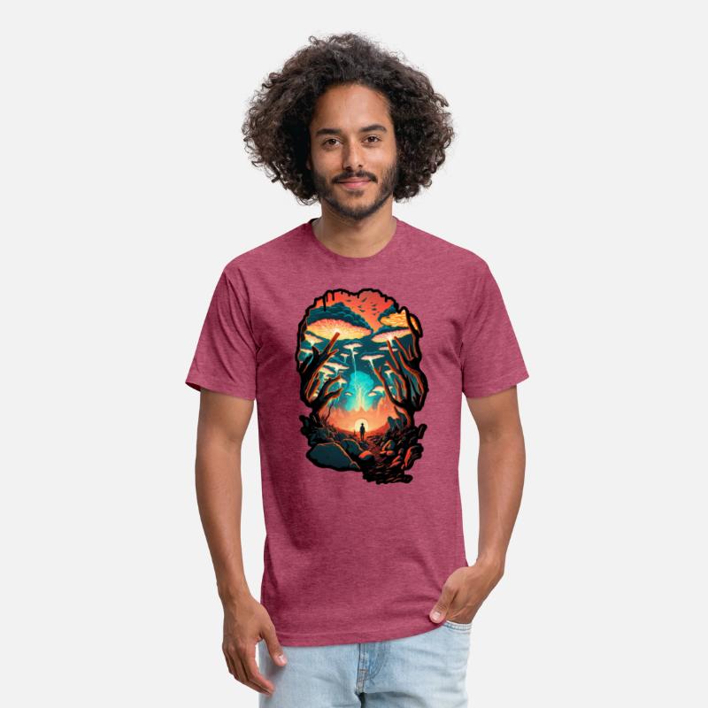 Psychedelic Forest Surreal Wanderer Mushrooms