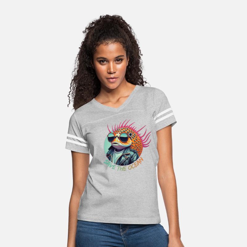 Puffer and spotted fish in sunglasses
