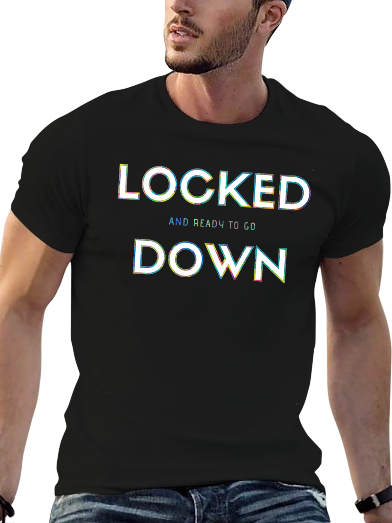 Locked Down Graphic Tee - Black Cotton Blend