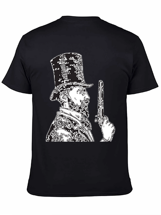 Retro Lincoln Graphic Tee - Black Cotton Blend