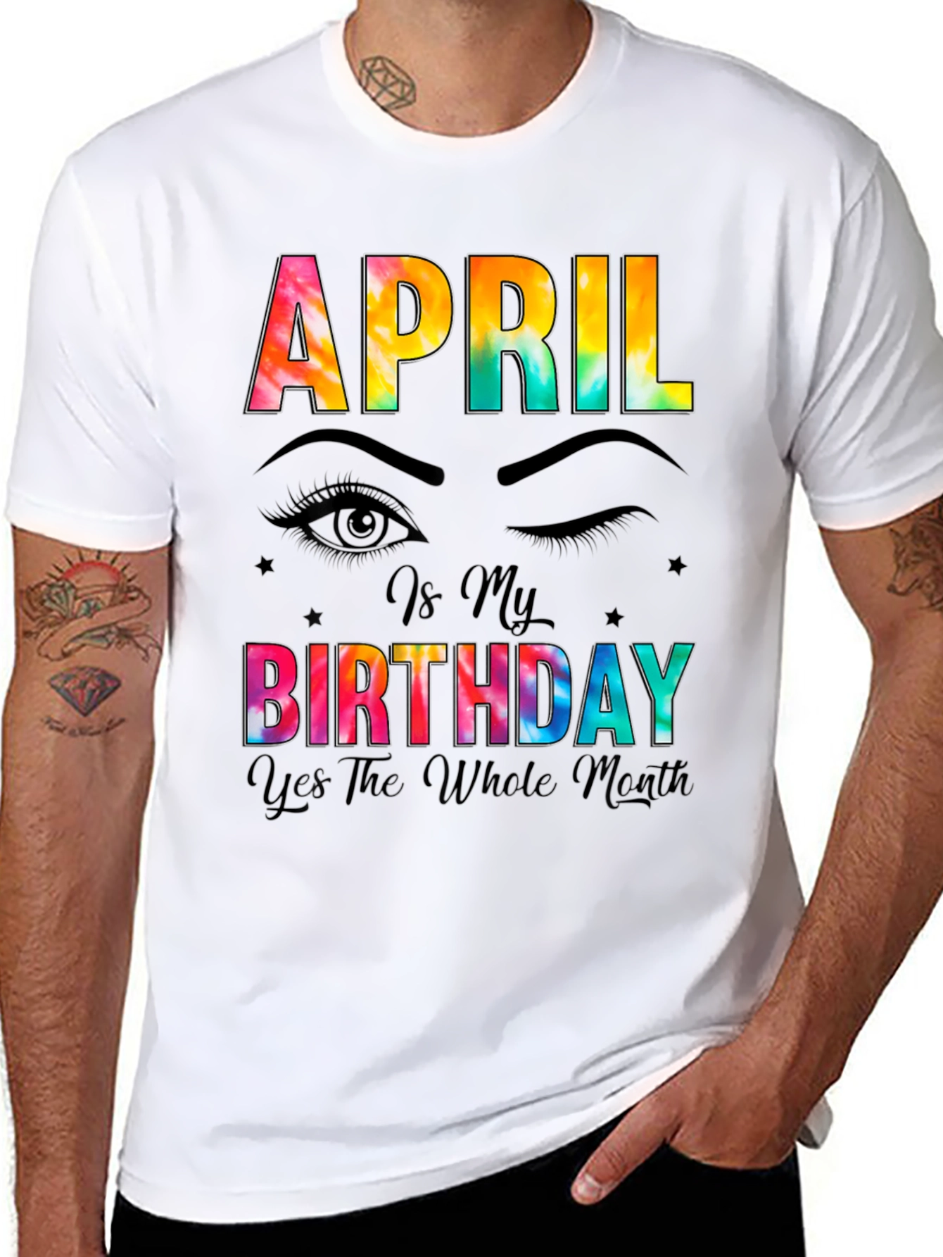 April Birthday Month Tie-Dye T-Shirt