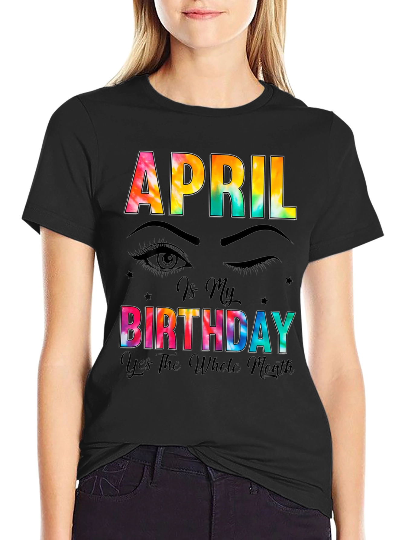 April Birthday Month Tie-Dye T-Shirt