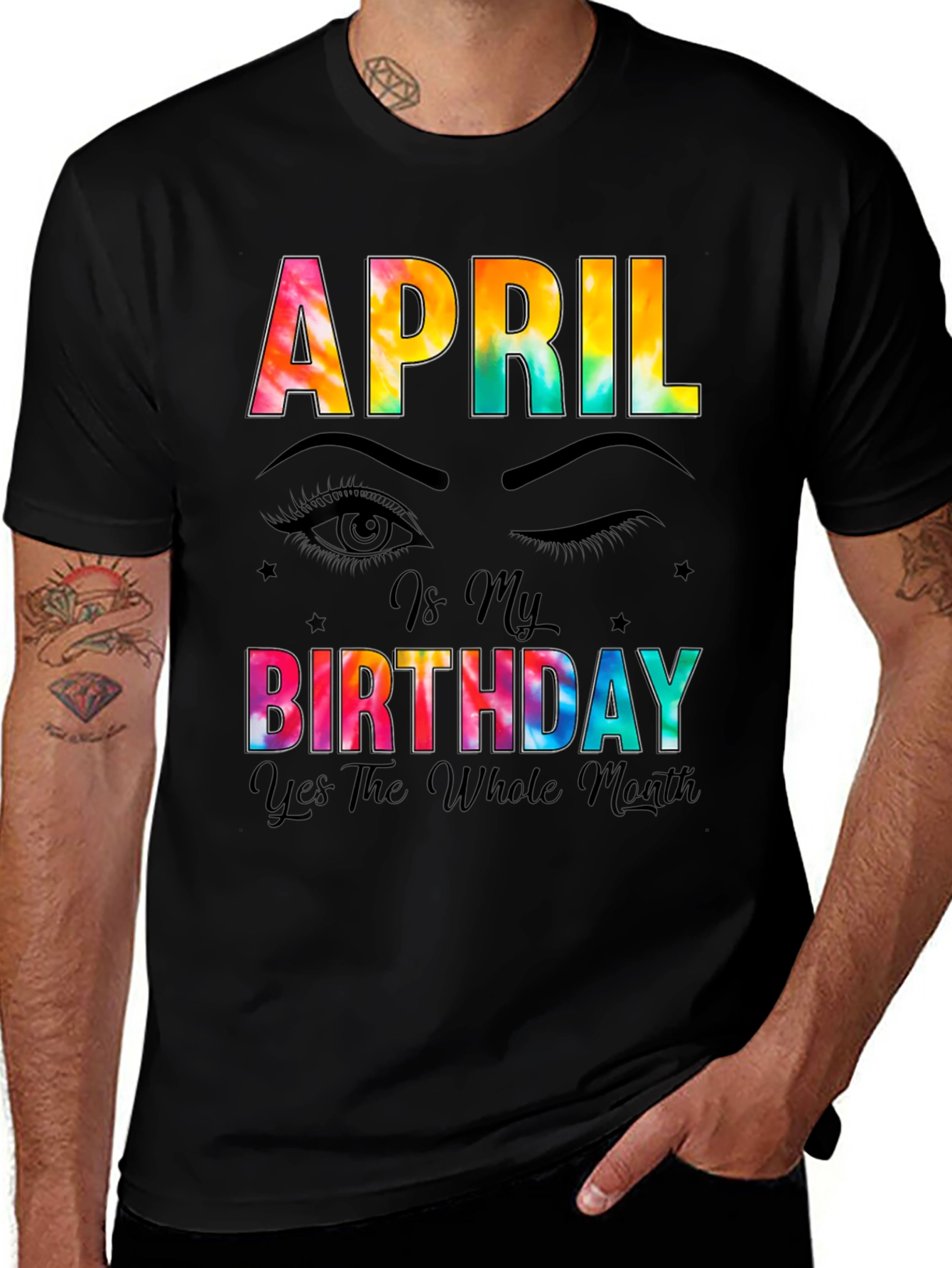 April Birthday Month Tie-Dye T-Shirt