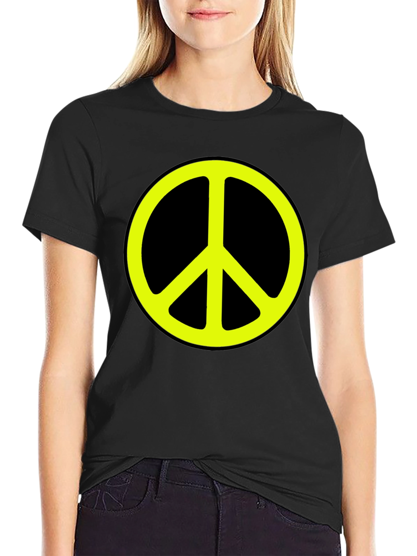 Peace Sign Graphic Tee - Classic Black