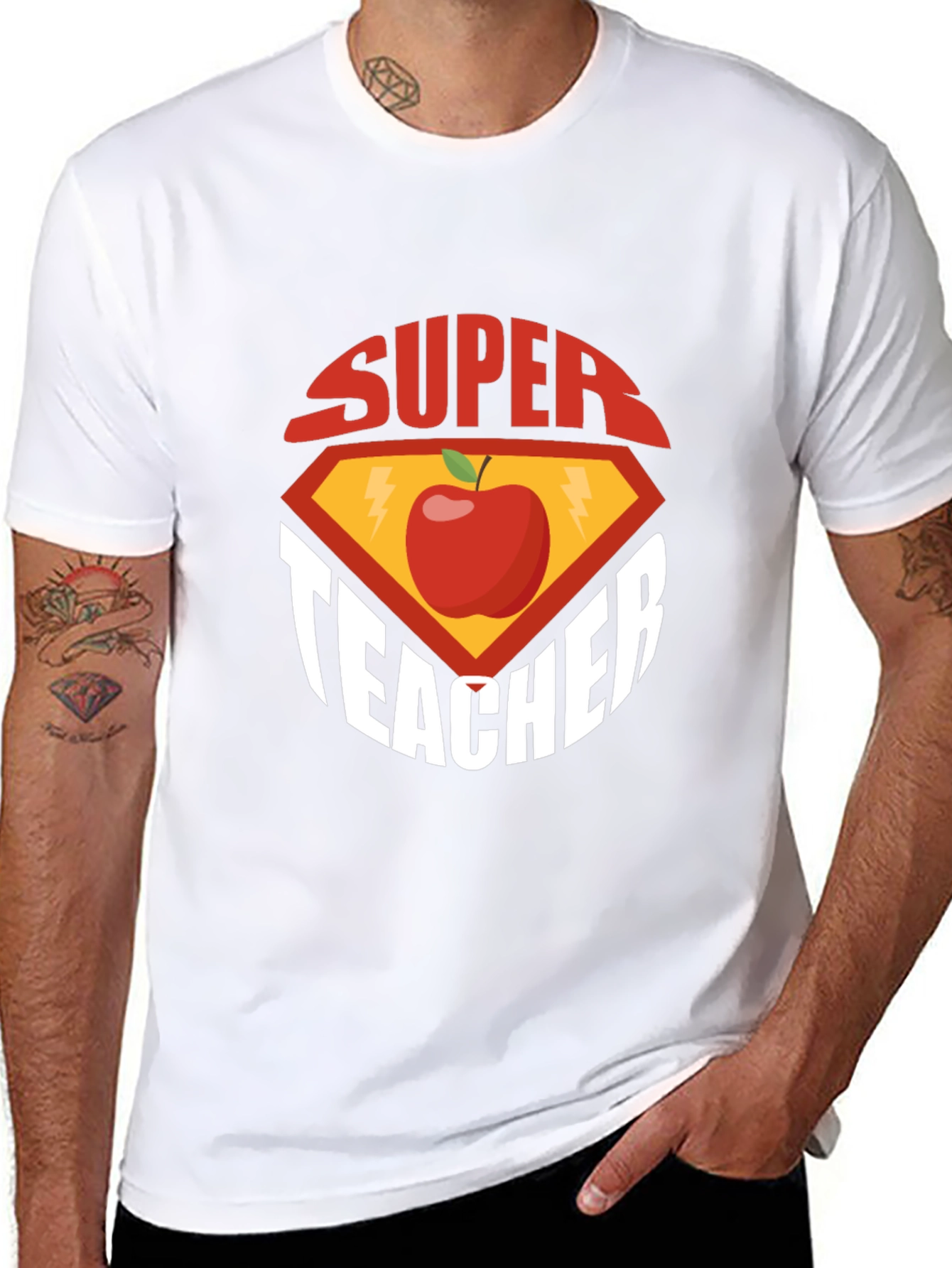 Super Teacher Graphic Tee - Black Cotton T-Shirt