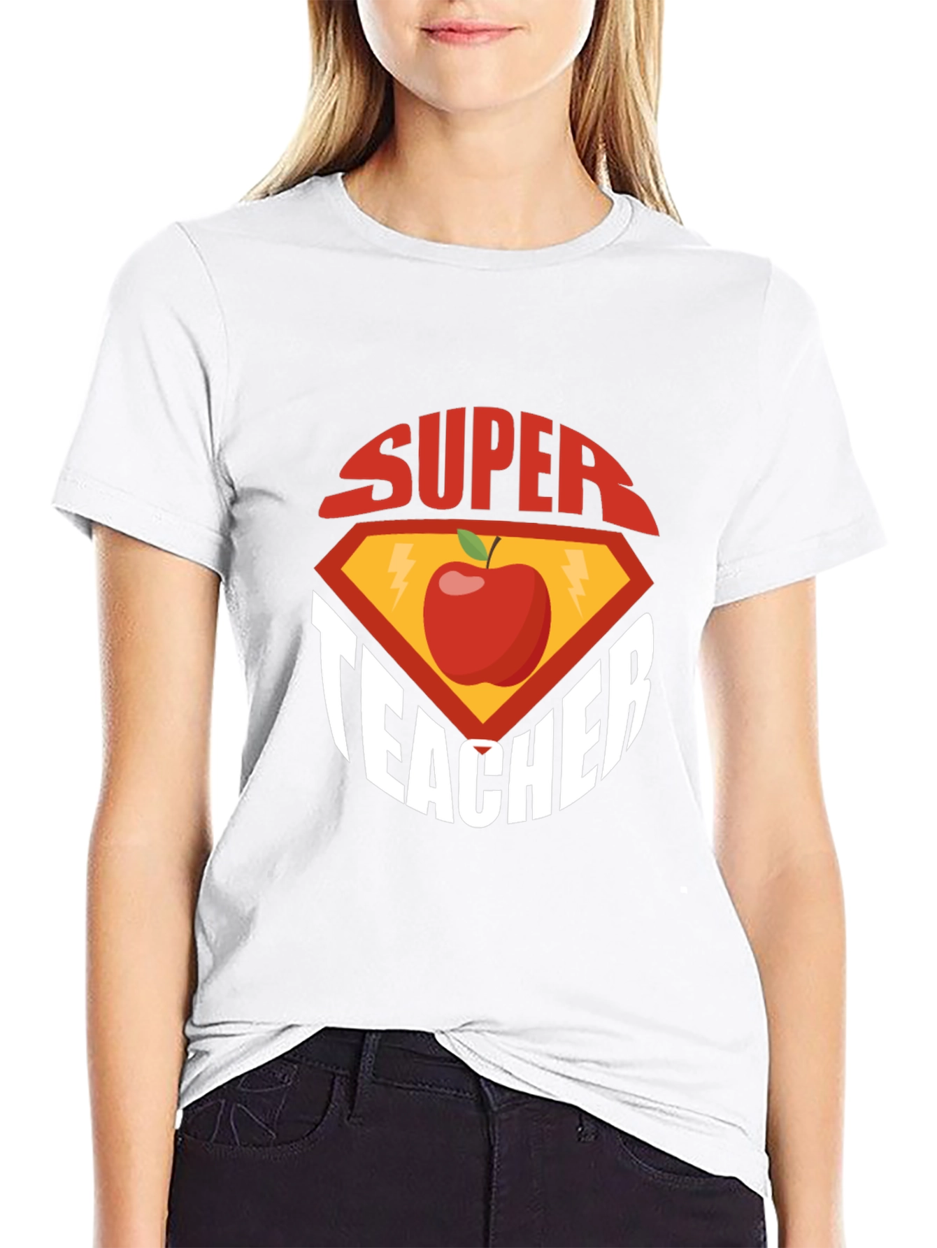 Super Teacher Graphic Tee - Black Cotton T-Shirt